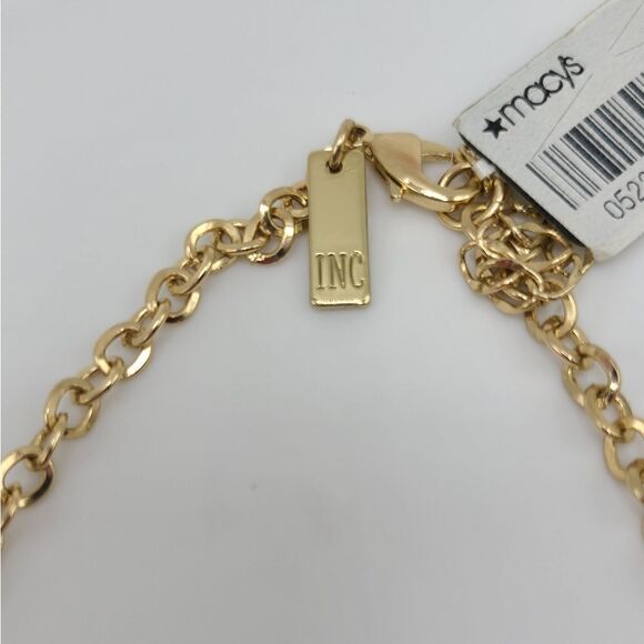 INC International Concepts Black and gold rhinestones necklace - Picture 7 of 8